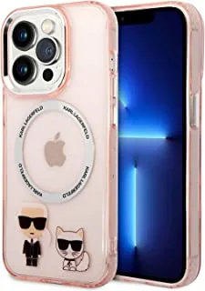 CG MOBILE Karl Lagerfeld Magsafe PC/TPU Case With Ring For iPhone 14 Pro Max - Pink