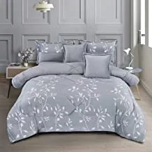 Winter 6 Pieces Comforter Set King Size 220x240cm Embossed Patterned Warm Soft Velvet Fur Bedding Sets Includes Comforter, Fitted sheet, Pillowcases & Cushion Cover