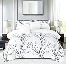 Winter 4 Pieces Comforter Set Single Size 160x210cm Floral Pattern Warm Soft Velvet Fur Bedding Sets Includes Comforter, Fitted sheet, Pillowcases & Cushion Cover