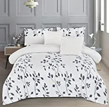 Winter 6 Pieces Comforter Set King Size 220x240cm Floral Pattern Warm Soft Velvet Fur Bedding Sets Includes Comforter, Fitted sheet, Pillowcases & Cushion Cover
