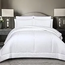 DONETELLA Hotel Style Bedding Comforter Set King Size, All-Season Italian Jacquard, Made With Brushed Microfiber & Soft Down Alternative Filling (طقم بيت لحاف فندقي)