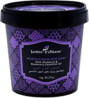 Jardin D Oleane Moroccan Black Soap with Ghassoul & Rosemary Essential Oil 1000g