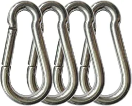 SHOWAY 4PCS Spring Snap Hooks Carabiner, 304 Premium Stainless Steel 3.15 inch M8 Heavy Duty Carabiner Clips for Camping, Fishing, Hiking, Traveling, Backpack, Swing