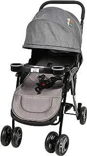 KiKo 23-1545-Gery 6 Wheels Comfortable Stroller for New Born Babies, Grey