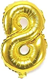Italo Number 8 Foil Balloon, 16-Inch Size, Gold