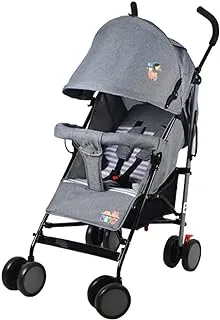 KiKo 23-1517-Gery 6 Wheels Comfortable Stroller for New Born Babies, Grey