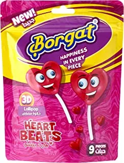 Borgat Heartbeats Lollipop Candy 9-Pieces