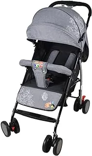 KiKo 23-1516-Gery 6 Wheels Comfortable Stroller for New Born Babies, Grey