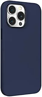 Devia nature series silicone magnetic case for iphone 14, 2m drop test certified - navy blue - magsafe compatible