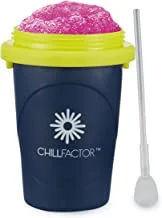 ChillFactor slushy maker Neon Blue - Reusable slushy maker cup, homemade slushies. Squeeze cup slushy maker Kitchen toys