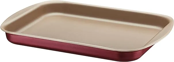Tramontina Brasil 34cm 2.9L Red Aluminum Flat Roasting Pan with Interior and Exterior Starflon Max PFOA Free Nonstick Coating