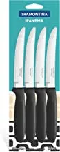 Tramontina Ipanema 12 Pieces Steak Knife Set with Plain Edge Stainless Steel Blade and Black Polypropylene Handle