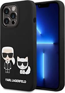 CG MOBILE Karl Lagerfeld KLHMP14 Liquid Silicone Karl & Choupette Case for iPhone 14 Pro (6.1