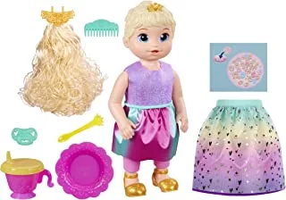 Baby Alive Princess Ellie Grows Up! Doll, 18-Inch Growing Talking Baby Doll Toy for Kids Ages 3 and Up, 9 Doll Accessories, Blonde Hair, Multicolor, F5236