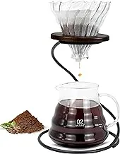 MIBRU V60 Coffee Set | V60 filter espresso drip coffee maker funnel | coffee holder tools For home and kitchen v60 coffee accessories set قاعدة تقطير مجموعة لتقطير وترشيح القهوة (V60 Set 2)