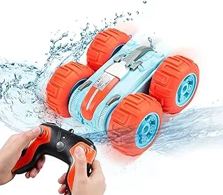 Faylor Remote Control Car Waterproof Stunt Car- 2.4Ghz 4WD Off Road Water & Land Rc Cars-Double Sides Stunt Car with 360° Spins & Flips Racing Car Toys for Kids Birthday Gift, Orange