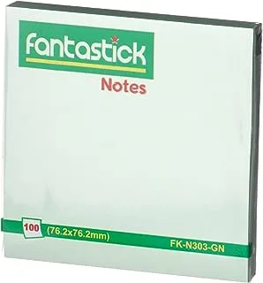 Fantastick FK-N303-GN Stick Notes 12-Pieces, 3 inch x 3 inch Size, Green