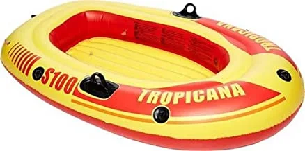 Jilong JL007221NPF Tropicana Inflatable Boat, 143 cm x 86 cm x 26 cm Size, Yellow/Red