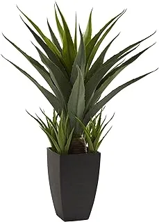 Nearly Natural 30in. Agave Artificial Plant with Black Planter, Green