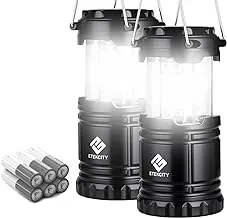 Etekcity Lantern LED Camping Lanterns, Battery Powered Camping Lights, Outdoor Flashlight, Suitable for Camping, Hiking, Survival kits for Emergency, Power Failure, Hurricane (Batteries included)