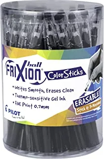 PILOT FriXion ColorSticks أقلام حبر جل قابلة للمسح ، Fine Point ، حبر أسود ، حوض من 36 (5798)