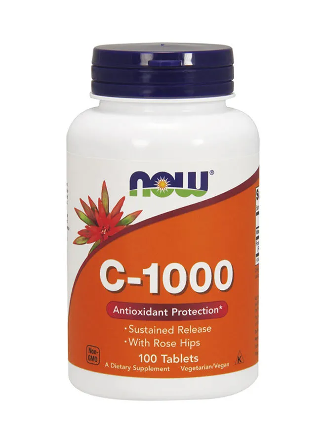 Now Foods Vitamin C-1000 Sustained Release with Rose hip, 100 Tablets