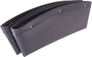 Nebras PU Leather Car Seat Slit Pocket Catcher Storage Organizer Box Caddy Holder, Gray
