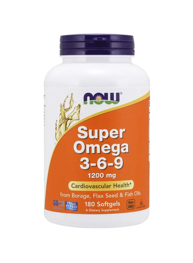 Now Foods Super Omega 3-6-9 1200 مجم 180 كبسولة هلامية