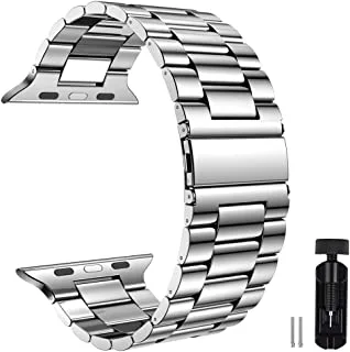 AccLoo Replacement Watch Band, Compatible with iWatch, Stainless Steel Metal Smartwatch Replacement Strap for iWatch Series 6/SE/5/4/3/2/1