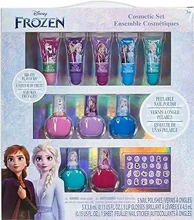 Disney Frozen 2 - مجموعة مستحضرات التجميل الرائعة Townley Girl Super Sparkly للبنات مع ملصقات أظافر ملمع الشفاه - 11 قطعة | مثالية لتزيين الحفلات | هدية عيد ميلاد للبنات 3 سنوات فما فوق