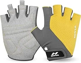 Nivia Coral Micro Gym Gloves, Small (Yellow/Grey)