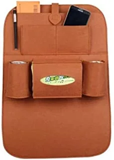 Multi-Pocket Hanging Auto Car Seat Back Storage Bag Organizer Holder Accessory - Brown Color