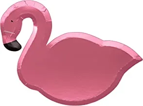 Meri meri flamingo plate 8 pieces, pink