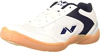 Nivia Flash Badminton Flash Shoes, Men's UK 5 (White/Blue), 608