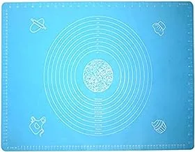 VIQILANY 64x45cm Large Silicone Mat with Measurements,for Baking,Sugar craft,Fondant,Pastry,Icing Cake,Clay - Blue