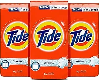 Tide Semi Automatic Laundry Detergent Powder, Original Scent, 15KG (3 x 5KG) - Packaging may vary