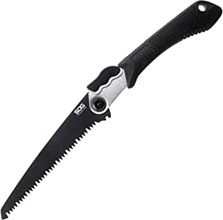 SOG Folding Saw - Wood Saw, Hand Saw, Pruning Saw and Camping Saw with 8.25 Inch Removable Blade and Compact Sheath for Foldable Saw (F10N-CP), Black