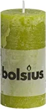 Bolsius Rustic Pillar Candle, 100 x 50 mm Size, Green