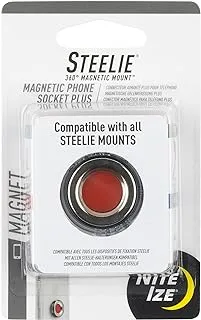 Nite Ize Original Steelie Magnetic Phone Socket Plus - Additional Magnet for Larger Phones Using Steelie Phone Mounting Systems, Grey
