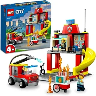 LEGO® City Fire Station and Fire Engine 60375 Building Toy Set (153 Pieces)