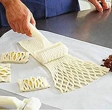 قطعة واحدة من أدوات تقطيع البسكويت الفطيرة للبيتزا ، أدوات الخبز ، أداة نقش العجين ، بكرة شعرية ، بيضاء