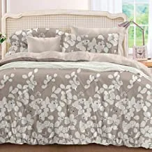 DONETELLA Essential Collection 4 Piece Comforter set,Twin size,Reversible Print Style| 1 Twin Comorter,1 Fitted, 2 Pillow Sham| Super-Soft Down Alternative Filling,all Season,Beige Color