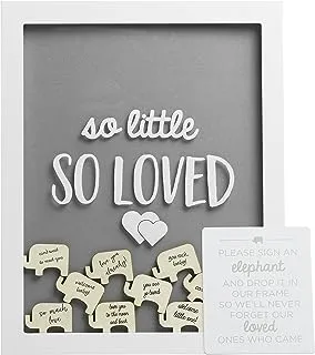 Pearhead Elephant Token Frame, Little Wishes Signature Baby Shower Guestbook Alternative, Pregnancy Keepsake for Soon to be Moms, Gray and White