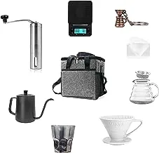 V60 Distillation Set Coffee Machines 9 Piece Distilled Coffee Prep Set Coffee Accessories Suitable For Coffee Tables Kitchen Camping