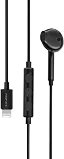 Promate Lightning Earbuds,Noise Isolating Hi-Fi Apple MFi Certified Mono Earphone with In-Line Volume Control,Built-In Microphone and Tangle-Free Cord,iPhone,iPad Pro,iPod,iOS Devices,GearPod-LT-BLACK