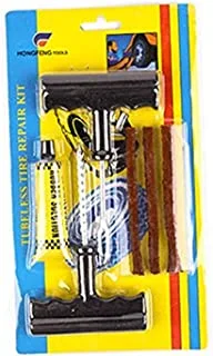 Tire Repair Kit Tire Repair Plugs 8 Piece includes a Tire Rasp, Insertion Tool, Rubber Cement, and 3 Plug Strips