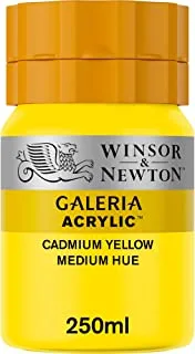 Winsor & Newton Galeria Acrylic Cadmium Yellow Medium Hue 250ml,tube with even consistency, non-fading, high coverage, rich in colour pigments