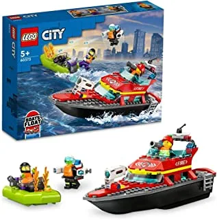 LEGO® City Fire Rescue Boat 60373 Building Toy Set (144 Pieces)