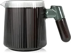 MIBRU V60 إبريق قهوة بمقبض خشبي | وعاء زجاجي مقاوم للحرارة | صب على خادم شاي القهوة | غلاية صانع القهوة إبريق الشاي | Hand Drip Pour Over Over Coffee Maker سيرفر ابريق تقدم قهوة