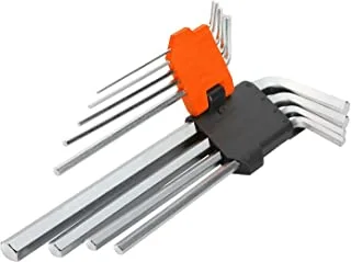 WOKIN Hex Allen Key Extra Long 10mm Crv Steel 207309 (Orange/Silver, 9 Pieces Set)